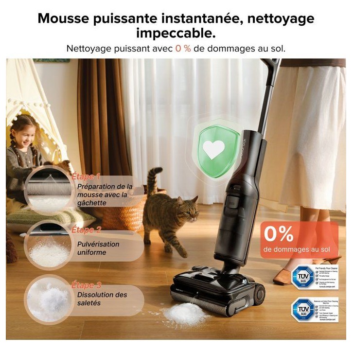 ROBOROCK F25 ACE Pro - Aspirateur Laveur sans Fil - 25000Pa - JetFoaming Anti-Taches - Brosse Anti-Emmelement - Design 180° a P ROBOROCK F25 ACE Pro - Aspirateur Laveur sans Fil - 25000Pa - JetFoaming Anti-Taches - Brosse Anti-Emmelement - Design 180° a P