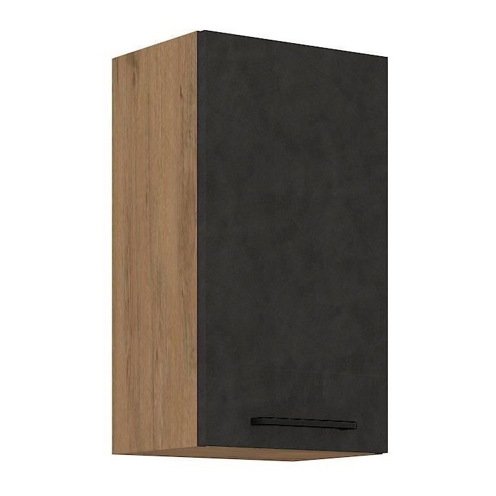 Meuble haut ROCK - Mélaminé décor chene lancelot et gris matera - 1 porte - L40 x H72 cm Meuble haut ROCK - Mélaminé décor chene lancelot et gris matera - 1 porte - L40 x H72 cm