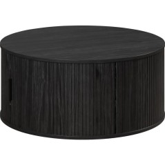 Table basse - Ronde - En MDF - Noir - Essentiel - Diametre 80 cm Haute