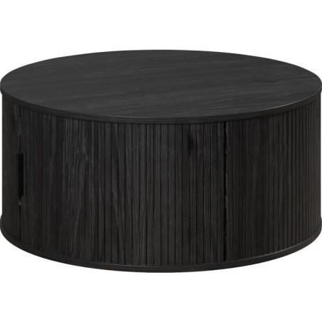 Table basse - Ronde - En MDF - Noir - Essentiel - Diametre 80 cm Haute