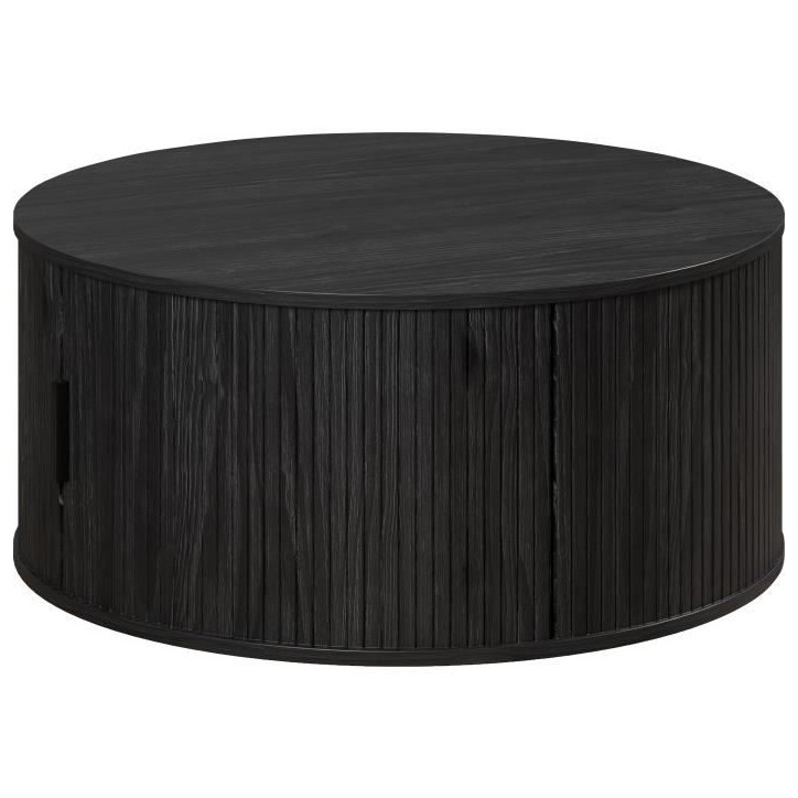 Table basse - Ronde - En MDF - Noir - Essentiel - Diametre 80 cm Hauteur 36 cm - RONIN