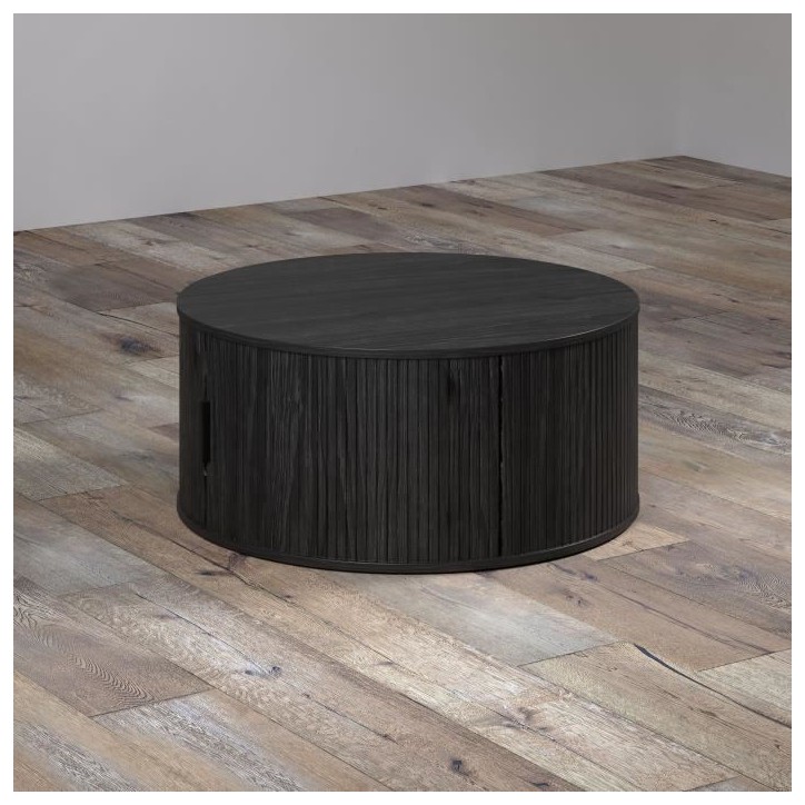 Table basse - Ronde - En MDF - Noir - Essentiel - Diametre 80 cm Hauteur 36 cm - RONIN