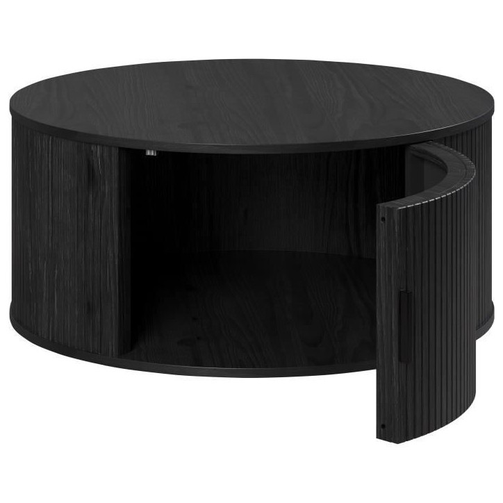 Table basse - Ronde - En MDF - Noir - Essentiel - Diametre 80 cm Hauteur 36 cm - RONIN