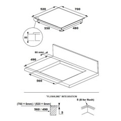Plaque de cuisson induction ROSIERES RIFS744SCA - Double full zone - 4