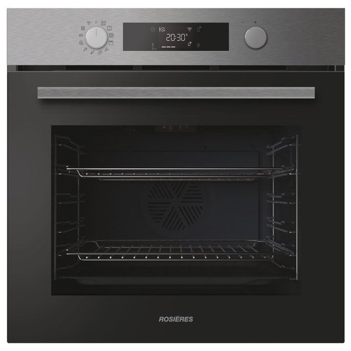 Four encastrable - Pyrolyse + Hydrolyse - ROSIERES - RO6 C5AB3EYTX - Inox / Noir - Porte froide - 78L - AirFry Four encastrable - Pyrolyse + Hydrolyse - ROSIERES - RO6 C5AB3EYTX - Inox / Noir - Porte froide - 78L - AirFry