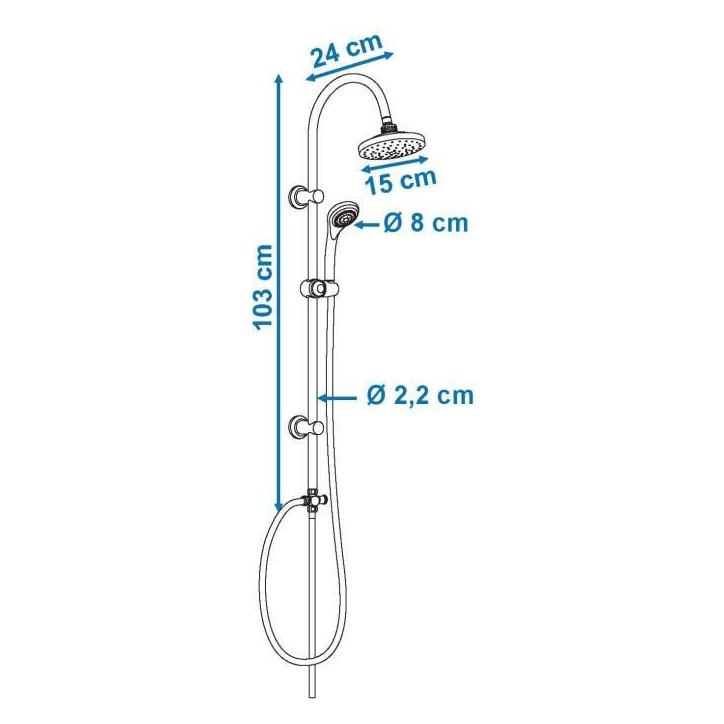 ROUSSEAU Colonne de douche sans robinet Sonora 2 ROUSSEAU Colonne de douche sans robinet Sonora 2