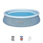 Kit Piscine gonflable BESTWAY - Fast Set™ - 457 x 107 cm - Ronde (Filtre a cartouche, échelle, 1 cartouche)