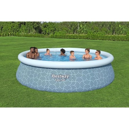 Kit Piscine gonflable BESTWAY - Fast Set™ - 457 x 107 cm - Ronde (Filtre a cartouche, échelle, 1 cartouche)