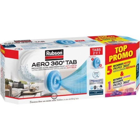 Lot de 6 recharges absorbeur d'humidité - RUBSON - TOP PROMO - 5 rech