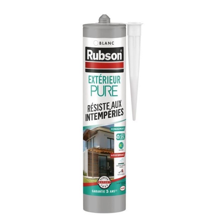 Mastic - RUBSON - PURE - Extérieur - Blanc - 280ml Mastic - RUBSON - PURE - Extérieur - Blanc - 280ml