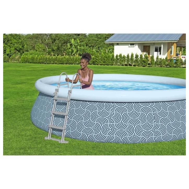 Kit Piscine gonflable BESTWAY - Fast Set™ - 457 x 107 cm - Ronde (Filtre a cartouche, échelle, 1 cartouche)