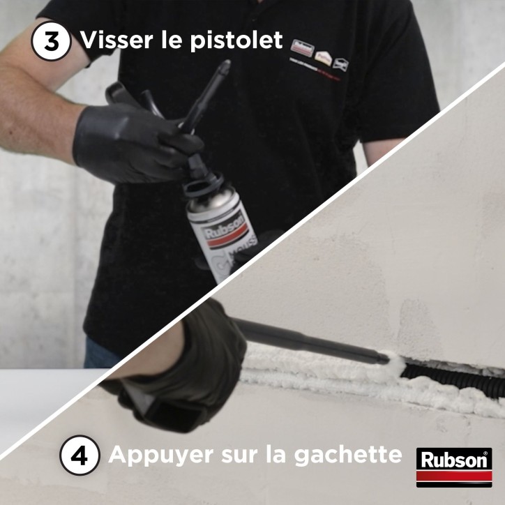 Pistolet mousse expansive - RUBSON - Anti-goutte - Visse de dosage Pistolet mousse expansive - RUBSON - Anti-goutte - Visse de dosage