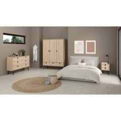 Commode RY - 6 Tiroirs - Décor Chene - L150,3 x P40,1 x H94,8 cm