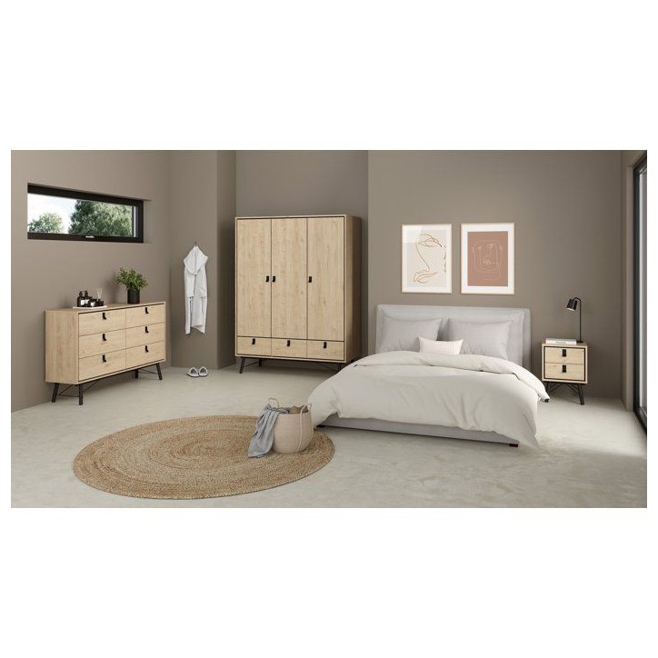 Commode RY - 6 Tiroirs - Décor Chene - L150,3 x P40,1 x H94,8 cm Commode RY - 6 Tiroirs - Décor Chene - L150,3 x P40,1 x H94,8 cm