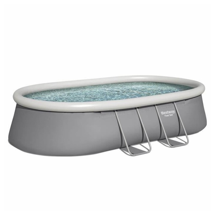 Kit Piscine hors sol autoportante BESTWAY - Fast Set - 488 x 305 x 107cm - Ovale (avec filtre, échelle, bâche, cartouche)