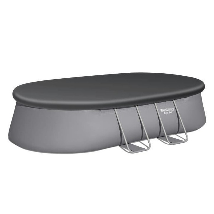 Kit Piscine hors sol autoportante BESTWAY - Fast Set - 488 x 305 x 107cm - Ovale (avec filtre, échelle, bâche, cartouche)