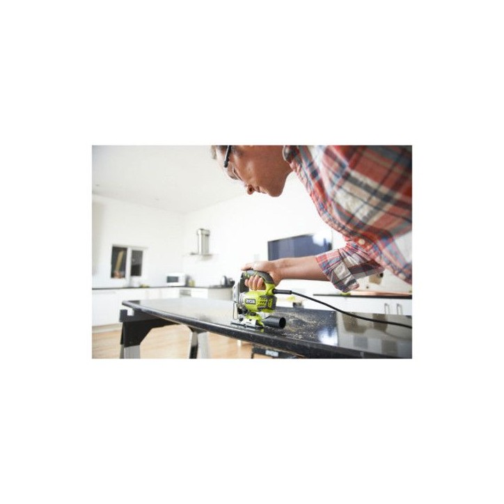RYOBI - Scie sauteuse 600 W - 500-3 100 cp/min - 85 mm bois + coffret, buse d'aspiration, 5 lames & clé hexagonale - RJS850-KA5 RYOBI - Scie sauteuse 600 W - 500-3 100 cp/min - 85 mm bois + coffret, buse d'aspiration, 5 lames & clé hexagonale - RJS850-KA5