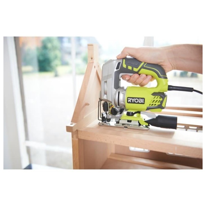 RYOBI - Scie sauteuse 600 W - 500-3 100 cp/min - 85 mm bois + coffret, buse d'aspiration, 5 lames & clé hexagonale - RJS850-KA5 RYOBI - Scie sauteuse 600 W - 500-3 100 cp/min - 85 mm bois + coffret, buse d'aspiration, 5 lames & clé hexagonale - RJS850-KA5