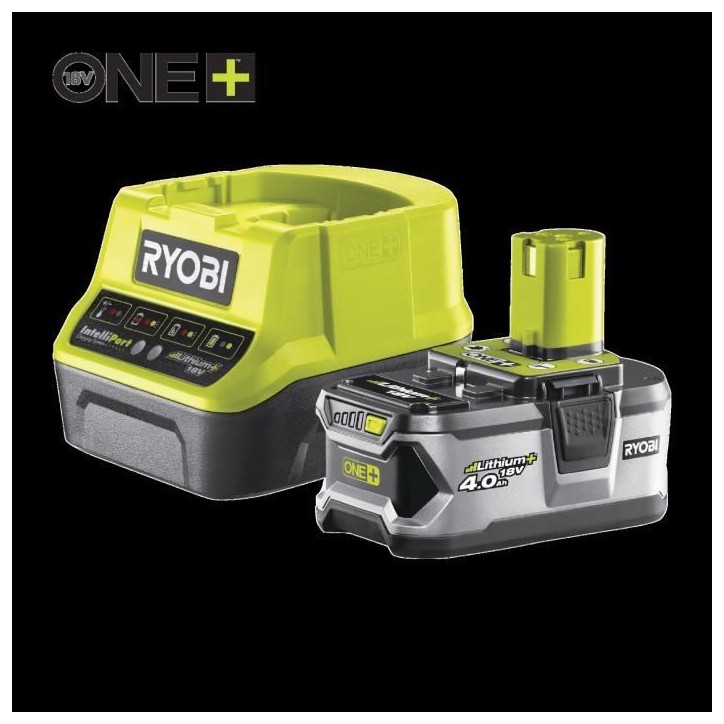 RYOBI - Tondeuse poussée 18V ONE+ - Ø coupe 37 cm - ramassage et mulching + 1 batterie 4,0 Ah et chargeur 2,0 A - RY18LM37A-14 RYOBI - Tondeuse poussée 18V ONE+ - Ø coupe 37 cm - ramassage et mulching + 1 batterie 4,0 Ah et chargeur 2,0 A - RY18LM37A-14
