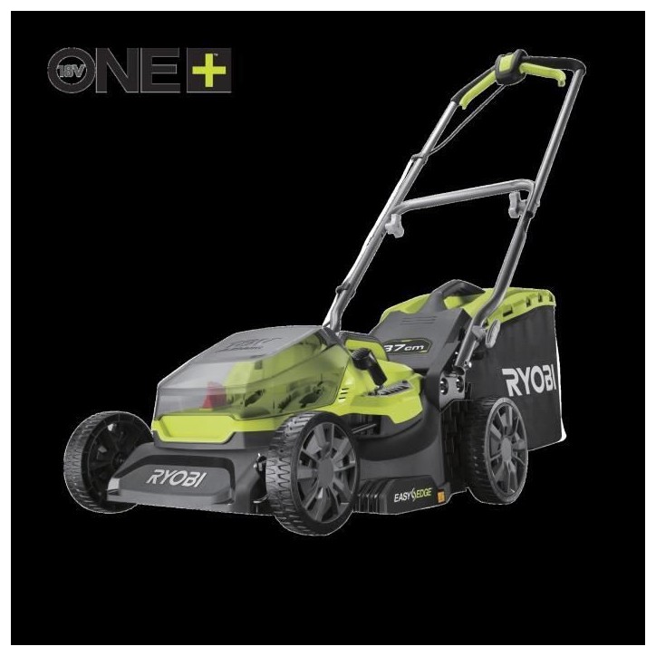 RYOBI - Tondeuse poussée 18V ONE+ - Ø coupe 37 cm - ramassage et mulching + 1 batterie 4,0 Ah et chargeur 2,0 A - RY18LM37A-14 RYOBI - Tondeuse poussée 18V ONE+ - Ø coupe 37 cm - ramassage et mulching + 1 batterie 4,0 Ah et chargeur 2,0 A - RY18LM37A-14