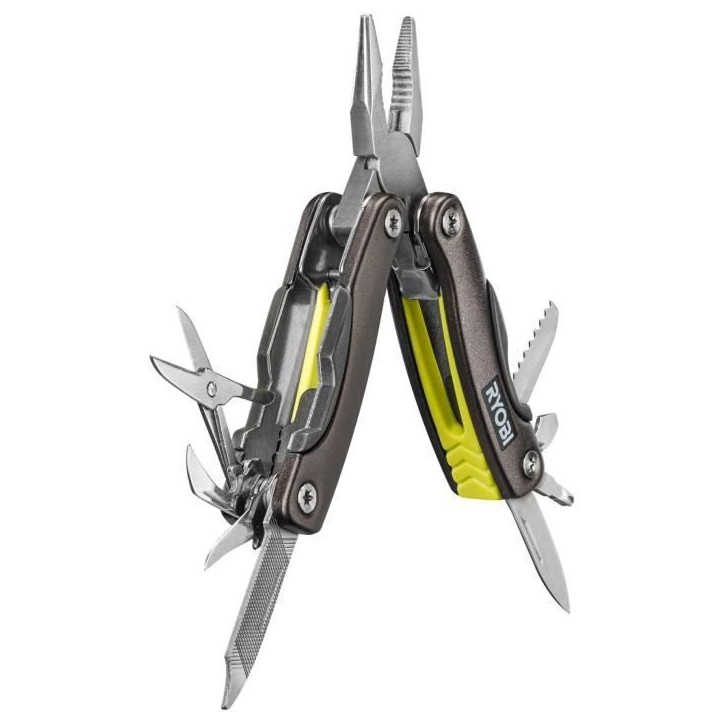 Pince multifonction 14-en-1 - RYOBI - Pince, ciseaux, décapsuleurs, couteau, tournevis, pince, poinçon, scie, lime, lames - Pince multifonction 14-en-1 - RYOBI - Pince, ciseaux, décapsuleurs, couteau, tournevis, pince, poinçon, scie, lime, lames -