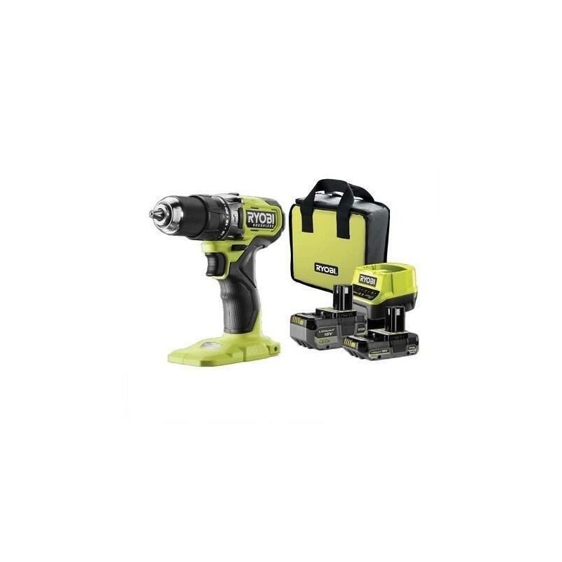 RYOBI - Perceuse-visseuse a percussion BRUSHLESS 18V ONE+ 54 Nm - 2 ba
