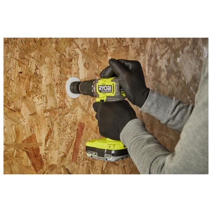 RYOBI - Perceuse-visseuse a percussion BRUSHLESS 18V ONE+ 54 Nm - 2 batteries 4 & 2 Ah, chargeur & sac de transport - RPD18BL1-2