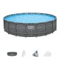 Kit Piscine hors sol tubulaire BESTWAY - APX 365™ - 610 x 132 cm - Ronde (Filtre a sable, 500g polysphere, échelle, bâche)