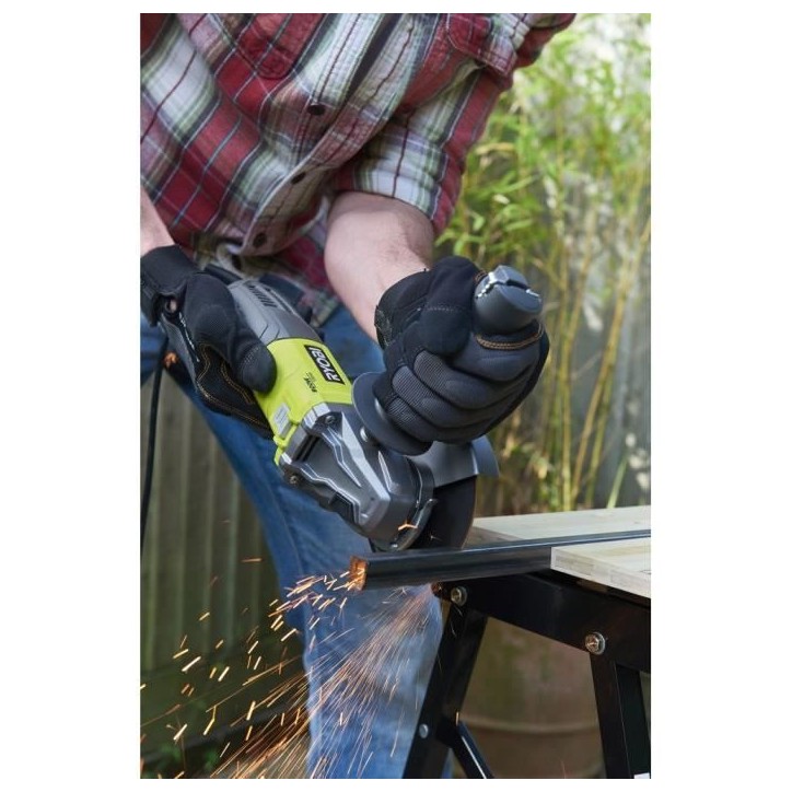 RYOBI - Meuleuse d'angle 800 W diam. 125 mm - 12 000 tr/min + sac, disque diamant 125 mm & clé de service - RAG800-125SD1 RYOBI - Meuleuse d'angle 800 W diam. 125 mm - 12 000 tr/min + sac, disque diamant 125 mm & clé de service - RAG800-125SD1