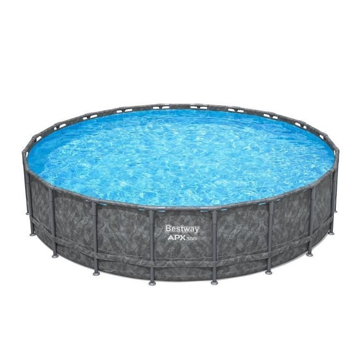 Kit Piscine hors sol tubulaire BESTWAY - APX 365™ - 610 x 132 cm - Ronde (Filtre a sable, 500g polysphere, échelle, bâche) Kit Piscine hors sol tubulaire BESTWAY - APX 365™ - 610 x 132 cm - Ronde (Filtre a sable, 500g polysphere, échelle, bâche)