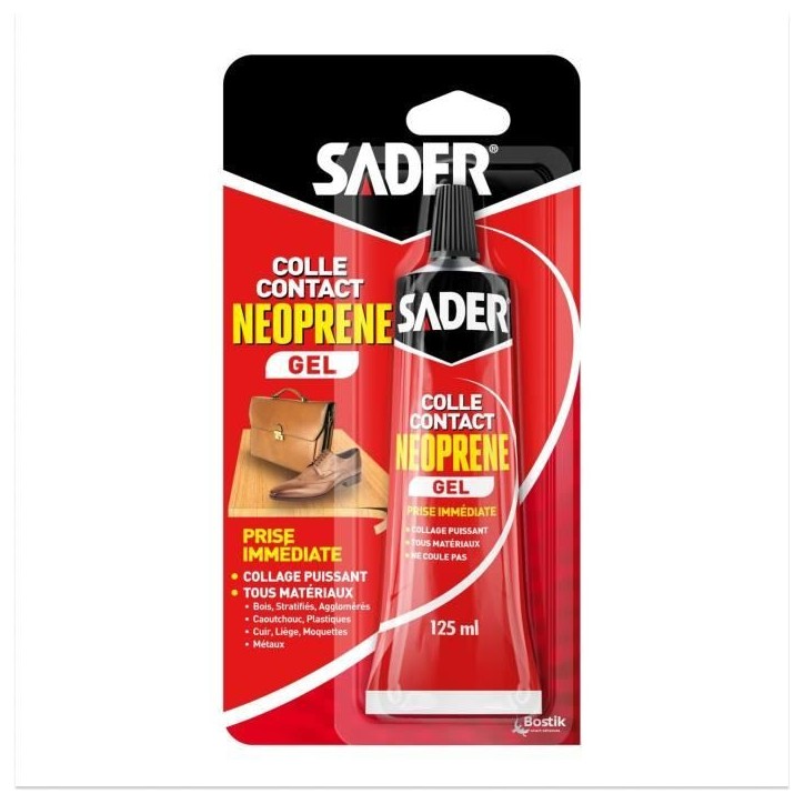 Colle contact néoprene gel extra forte - SADER - Tous matériaux - Prise immédiate - Tube 125 ml