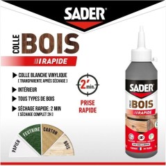 Colle bois - SADER - Prise rapide 2 min - Tous bois - Intérieur - Tra