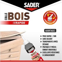Colle bois - SADER - Prise rapide 2 min - Tous bois - Intérieur - Tra