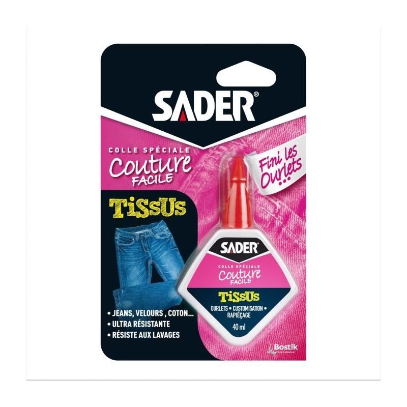 Colle textile - SADER - Tissus et textiles - Ourlets et customisation