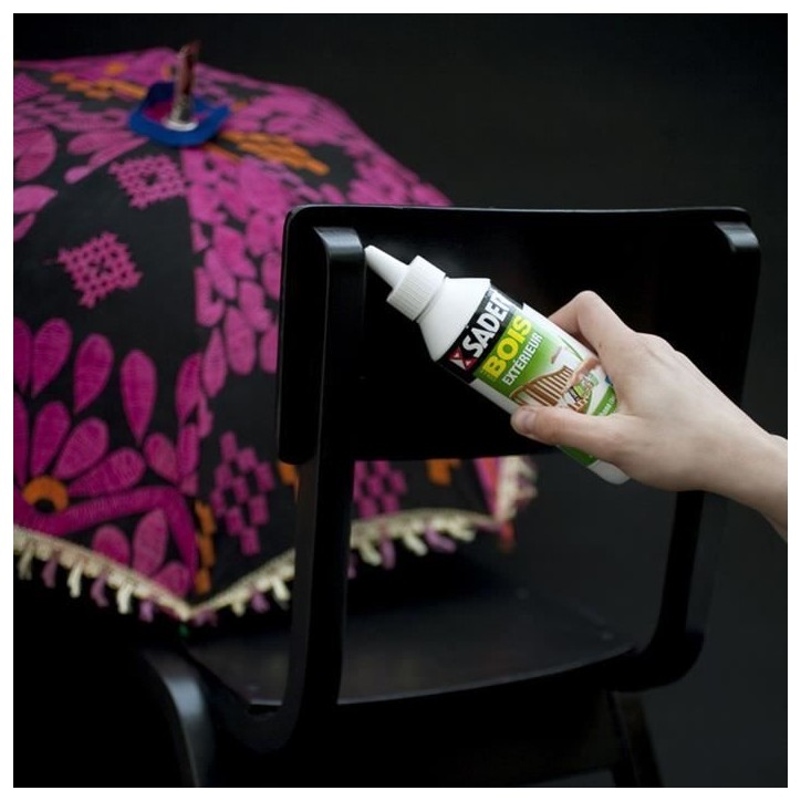 Colle bois extérieur - SADER - PU Polyuréthane - Ultra résistante - Humidité et chaleur - Biberon 250 g