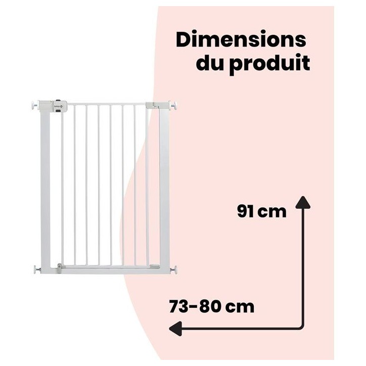 Barriere de sécurité enfant Easy Close Extra Tall - SAFETY 1ST - Métal - Blanc - Réglable de 73 a 80 cm Barriere de sécurité enfant Easy Close Extra Tall - SAFETY 1ST - Métal - Blanc - Réglable de 73 a 80 cm