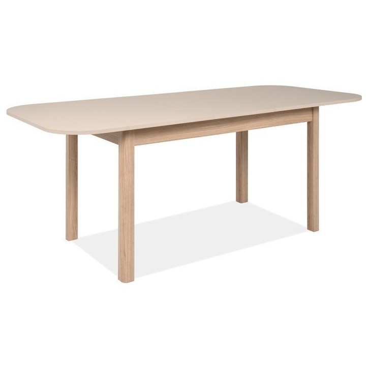Table a Manger Extensible SAHARA -Beige & Chene Riva - Rectangulaire - 10 personnes - 160-200 x 90 x 76 cm