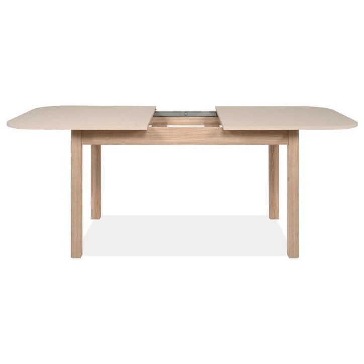 Table a Manger Extensible SAHARA -Beige & Chene Riva - Rectangulaire - 10 personnes - 160-200 x 90 x 76 cm
