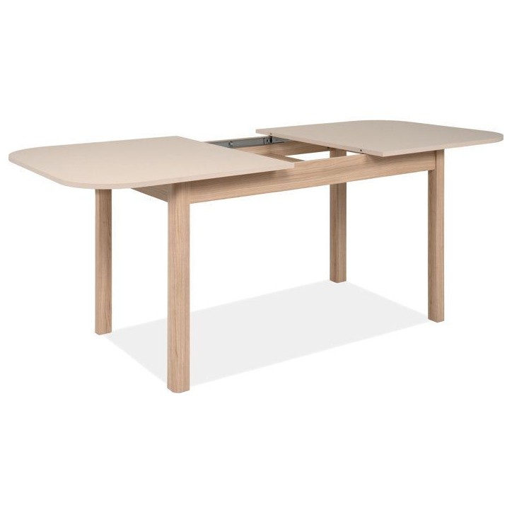 Table a Manger Extensible SAHARA -Beige & Chene Riva - Rectangulaire - 10 personnes - 160-200 x 90 x 76 cm