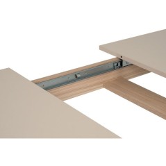 Table a Manger Extensible SAHARA -Beige & Chene Riva - Rectangulaire -
