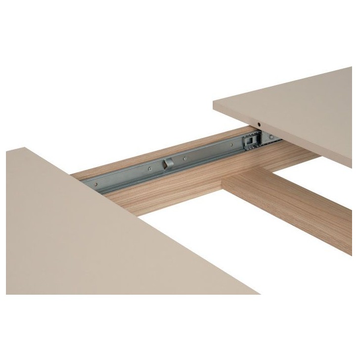 Table a Manger Extensible SAHARA -Beige & Chene Riva - Rectangulaire - 10 personnes - 160-200 x 90 x 76 cm