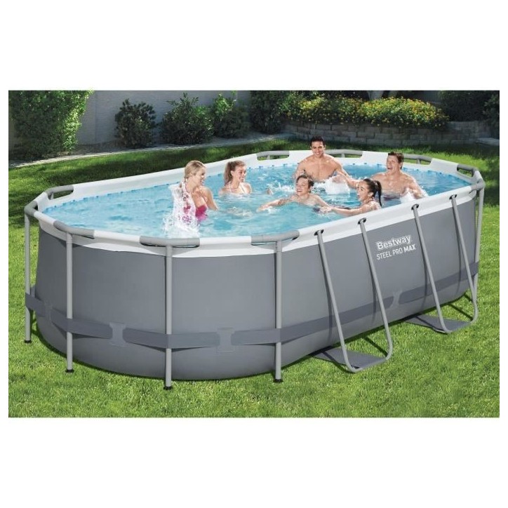 Kit Piscine hors sol tubulaire BESTWAY - Steel Pro MAX™ - 427 x 250 x 100 cm - Ovale (Avec filtre a cartouche, 1 cartouche et Kit Piscine hors sol tubulaire BESTWAY - Steel Pro MAX™ - 427 x 250 x 100 cm - Ovale (Avec filtre a cartouche, 1 cartouche et