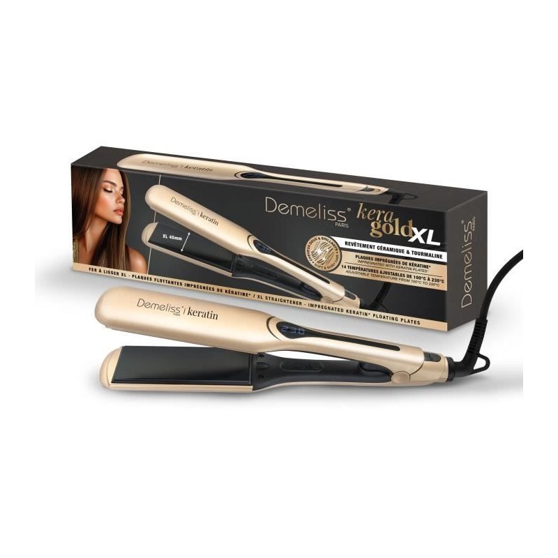 Lisseur - SAINT ALGUE - Demeliss Kera-GOLD XL - Plaques Larges 45 mm K