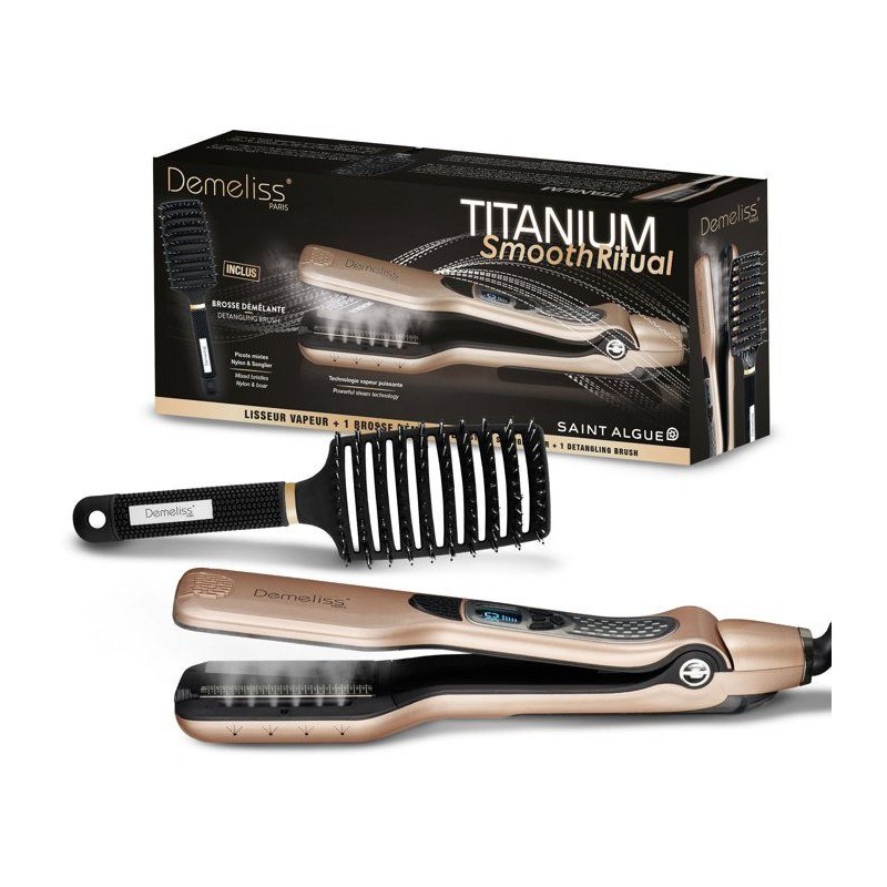 Lisseur vapeur - SAINT ALGUE - Coffret Demeliss TITANIUM SMOOTH RITUAL