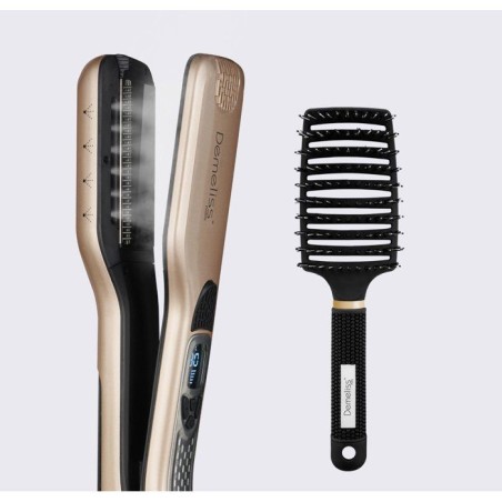 Lisseur vapeur - SAINT ALGUE - Coffret Demeliss TITANIUM SMOOTH RITUAL - Brosse démelante - Or