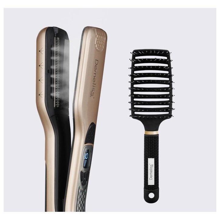 Lisseur vapeur - SAINT ALGUE - Coffret Demeliss TITANIUM SMOOTH RITUAL - Brosse démelante - Or Lisseur vapeur - SAINT ALGUE - Coffret Demeliss TITANIUM SMOOTH RITUAL - Brosse démelante - Or
