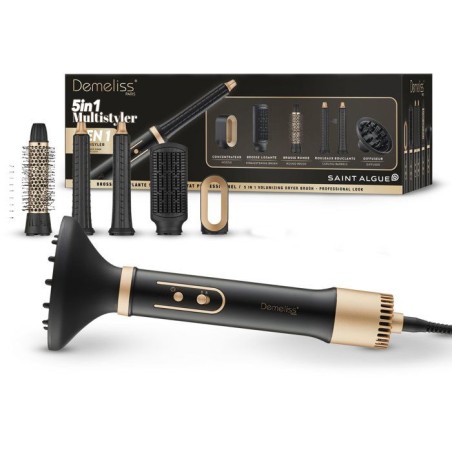 Brosse soufflante 5-en-1 - SAINT ALGUE - Demeliss - 1000 W - 3 tempér