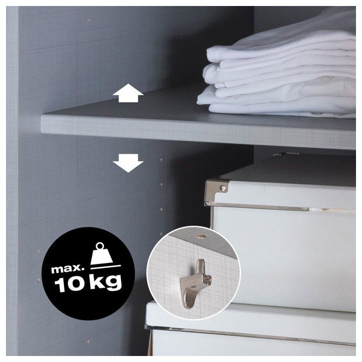 Armoire - Décor graphite et noir - 3 portes coulissantes + 6 tiroirs - L 270 x P 64 x H 210 cm - SAIGON Armoire - Décor graphite et noir - 3 portes coulissantes + 6 tiroirs - L 270 x P 64 x H 210 cm - SAIGON