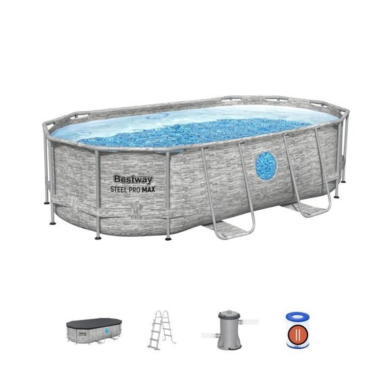Kit Piscine hors sol tubulaire BESTWAY - Steel Pro MAX™- 427 x 250 x Kit Piscine hors sol tubulaire BESTWAY - Steel Pro MAX™- 427 x 250 x