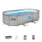 Kit Piscine hors sol tubulaire BESTWAY - Steel Pro MAX™- 427 x 250 x 100 cm - Ovale (Filtre a cartouche, échelle, bâche, 1 c
